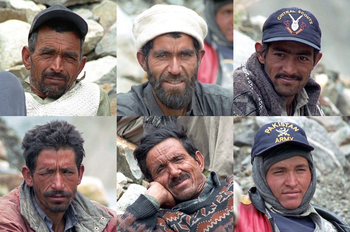 03 Taking A break On The Trek From Khoburtse To Goro II - Sirdar Ali Naqi, Porter, Syed, Hayder Khan, Muhammad Khan, Muhammad Siddiq